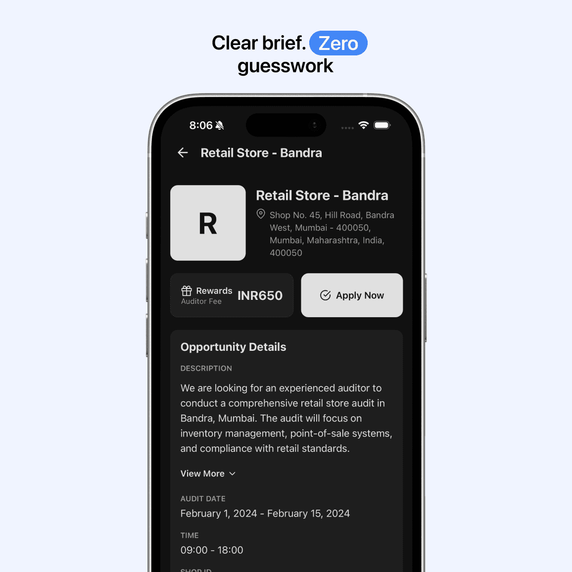 Apply for audits where you fit in.